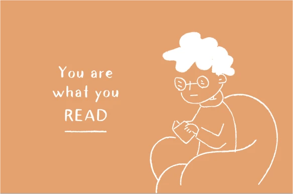 Doodle of a person reading a book