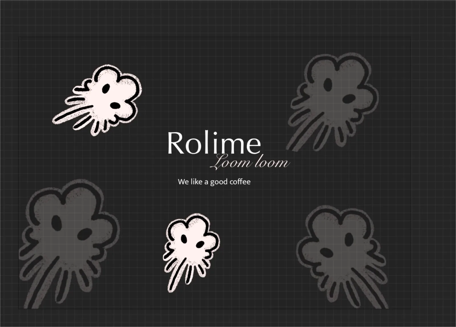 Doodle of hamster faces on a dark background
